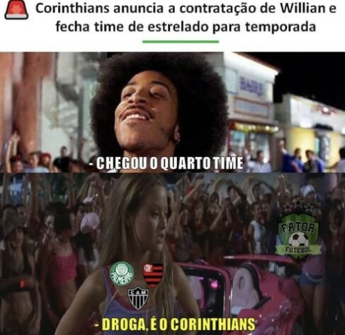 Após contratação de Willian, torcedores fazem memes com pacotão de reforços do Corinthians.