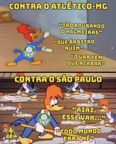 Torcedores compartilham memes sobre a derrota do Palmeiras no 1º jogo da  final