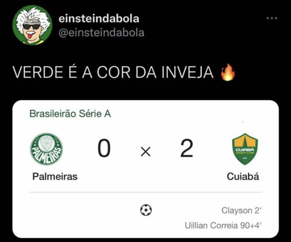 Brasileirão: derrota do Palmeiras para o Cuiabá rendeu diversos memes na web