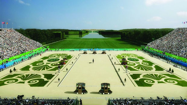 Plano para os Jogos Olímpicos de Paris, em 2024. Jardim do Palácio de Versalhes será palco do hipismo.