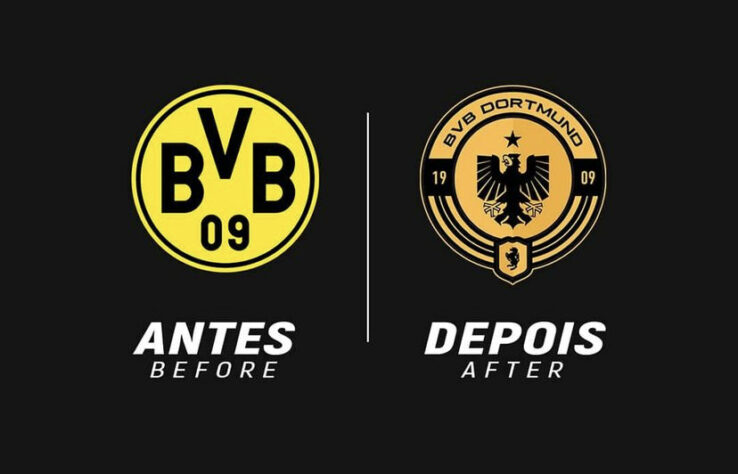 Proposta de mudança para o escudo do Borussia Dortmund.