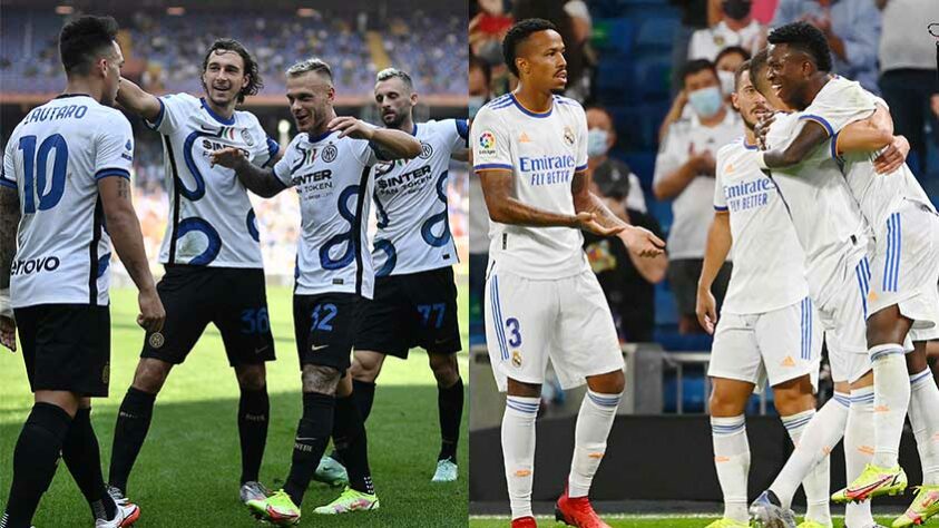 15/09 (quarta-feira) - 16h - INTER DE MILÃO X REAL MADRID - Atual campeã italiana, a Inter teve baixas importantes: as saídas de Lukaku para o Chelsea, de Hakimi para o PSG e a do técnico Antonio Conte. O clube está em quarto na Serie A, com duas vitórias, um empate e sete pontos conquistados. O Real Madrid tinha o sonho de contratar Mbappé, porém o PSG recusou as propostas. Os Merengues tiveram as saídas da dupla Sergio Ramos e Varane e contrataram o jovem Camavinga e o lateral/zagueiro Alaba. A equipe é líder da La Liga junto com Atlético de Madrid e Valencia, com dez pontos em quatro jogos.