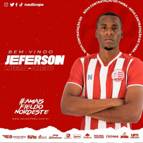 FECHADO - O Náutico anunciou a chegada do lateral-direito Jeferson até o final da Série B 2021. O atleta pertencia ao Sport e chega para reforçar o Timbu na reta final da segunda divisão do Brasileirão.