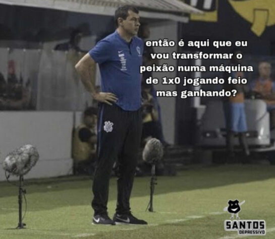 Torcedores fazem memes com Fábio Carille no Santos