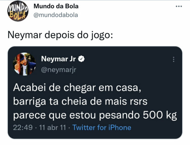 Neymar é alvo de memes após torcedores considerarem o jogador fora de forma em confronto com o Chile