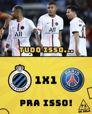 Champions League: os melhores memes de Brugge 1 x 1 Paris Saint-Germain