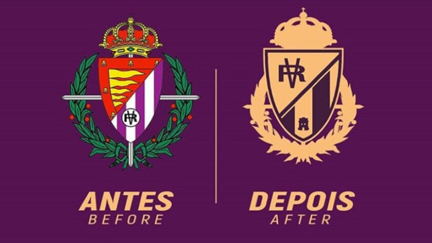 A proposta de Lucas Carvalho para o escudo do Real Valladolid era bem diferente do resultado apresentado nesta semana.