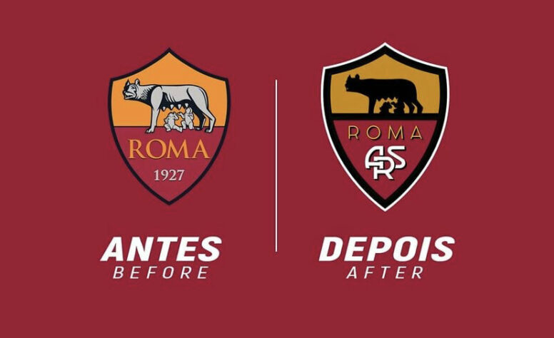 Redesenho de escudos de futebol: Roma.