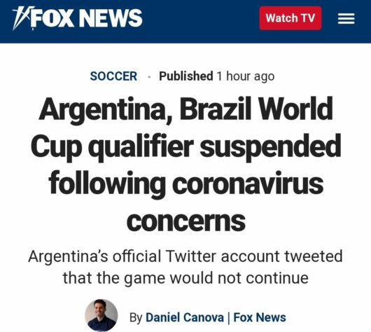 A Fox News, dos Estados Unidos, aponta preocupações diante da Covid-19.