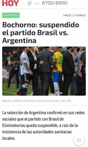 O Diário Hoy, do Paraguai, vai na linha da situação embaraçosa para retratar o ocorrido.