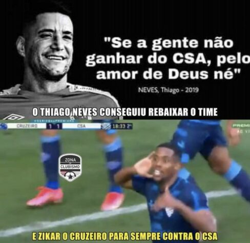 Série B do Brasileirão: os memes de Cruzeiro 1 x 2 CSA