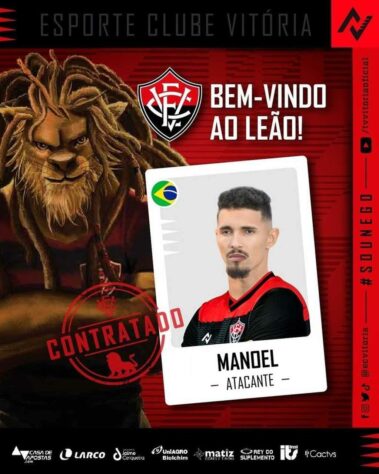 FECHADO - O Vitória oficializou a chegada por empréstimo do atacante Manoel, para ajudar o Leão na reta final da temporada.