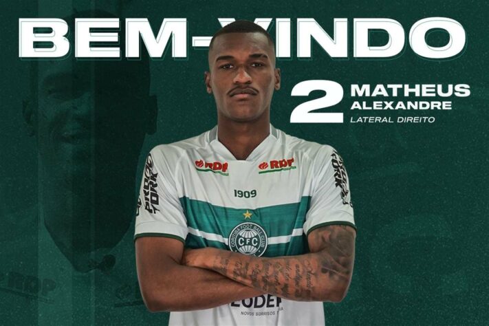 FECHADO - O Coritiba anunciou a chegada por empréstimo do lateral-direito Matheus Alexandre, que pertence ao Corinthians e fica no Coxa até dezembro de 2021.