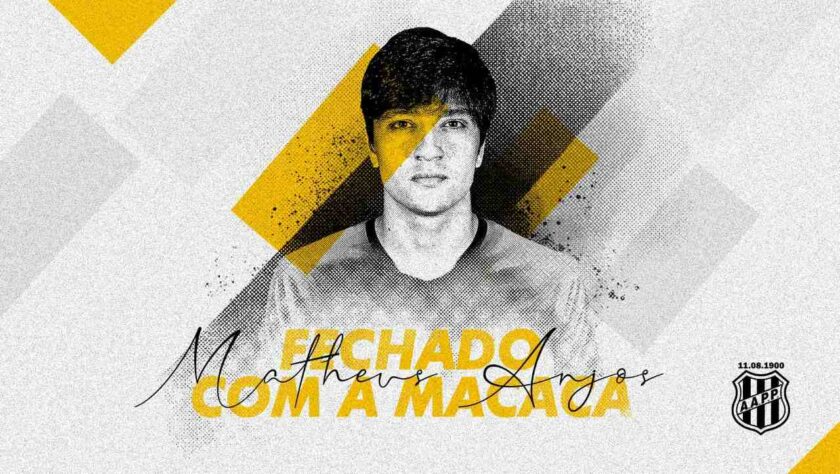 FECHADO - A Ponte Preta oficializou nesta terça-feira a contratação do meia Matheus Anjos, que foi cedido por empréstimo pelo Athletico. O meio-campista é o terceiro reforço da Ponte Preta neste returno da Série B. Antes dele, o time de Campinas havia confirmado as chegadas do volante Yago e lateral Marcelo Hermmes.