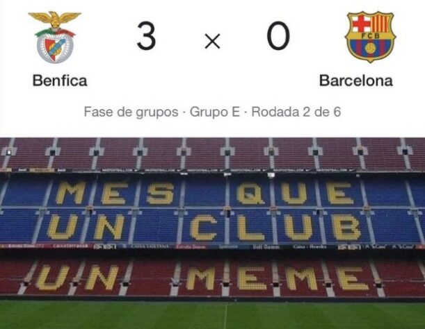 Champions League: Barcelona é alvo de memes após derrota para o Benfica de Jorge Jesus