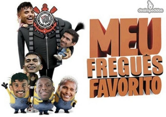 Com direito a dois gols de Róger Guedes, o Corinthians venceu o rival por 2 a 1 na noite de sábado e enlouqueceu a Fiel nas redes sociais. Confira na galeria os melhores memes! (Por Humor Esportivo)