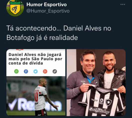Fora do São Paulo, Daniel Alves protagoniza memes nas redes sociais