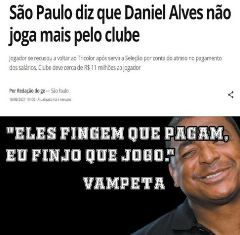 Fora do São Paulo, Daniel Alves protagoniza memes nas redes sociais