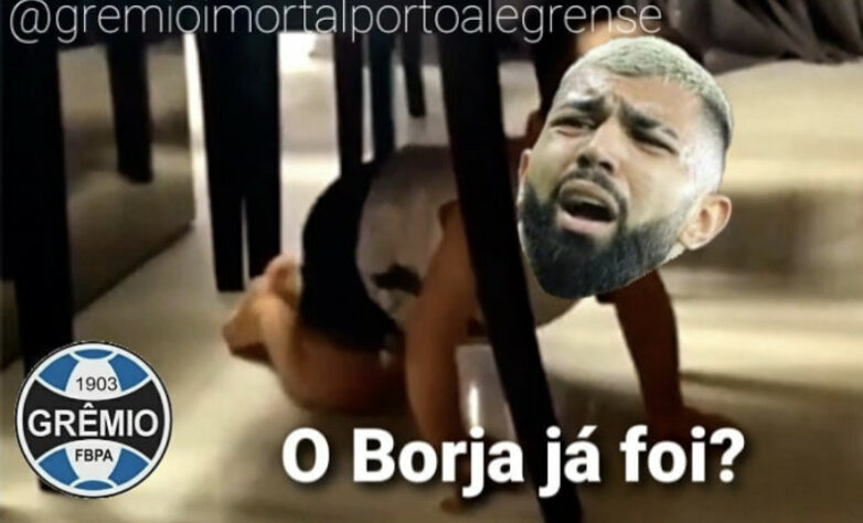 Clube gaúcho foi ao Maracanã e saiu com a vitória por 1 a 0 sobre o Flamengo. Autor do gol da vitória e responsável por momentos de provocações durante o jogo, Borja virou o "terror" dos rubro-negros nos memes. Confira! (Por Humor Esportivo)
