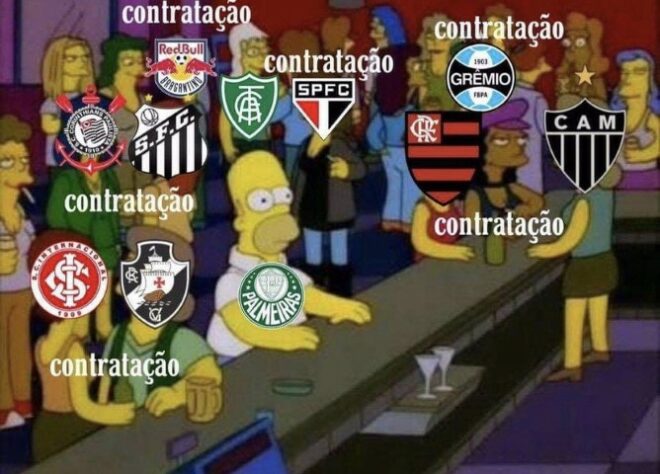 Enquanto rivais como Corinthians, Flamengo e Atlético-MG anunciaram grandes nomes, o Palmeiras não aproveitou oportunidades e acabou sofrendo com brincadeiras dos rivais. Confira na galeria! (Por Humor Esportivo)