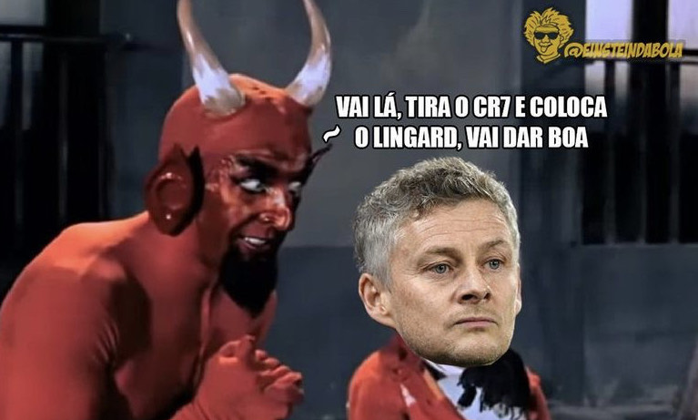 Ole Solskjaer tirou Cristiano Ronaldo (autor do gol) no 2º tempo e colocou Jesse Lingard (que falhou em recuo de bola no gol da derrota) em seu lugar. Nas redes sociais, não faltaram críticas e memes após o jogo. Confira! (Por Humor Esportivo)