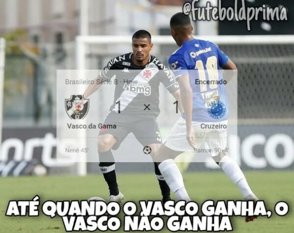 Brasileirão Série B: empate entre Vasco x Cruzeiro, com falha em transmissão da Rede Globo, gerou brincadeiras nas redes sociais