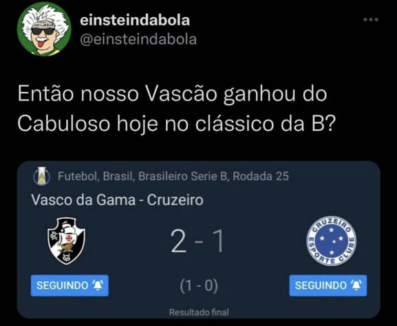 Brasileirão Série B: empate entre Vasco x Cruzeiro, com falha em transmissão da Rede Globo, gerou brincadeiras nas redes sociais