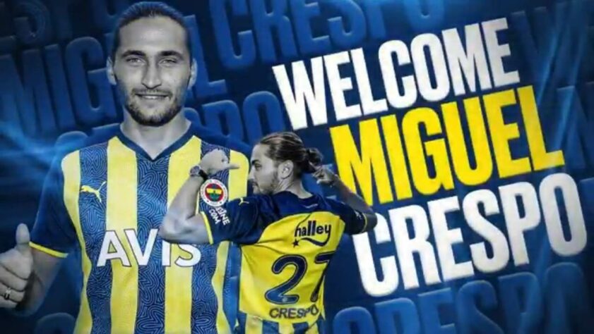 FECHADO - O Fenerbahçe contratou o meio campista Miguel Crespo por três temporadas, podendo ampliar por mais um ano ao final do contrato.