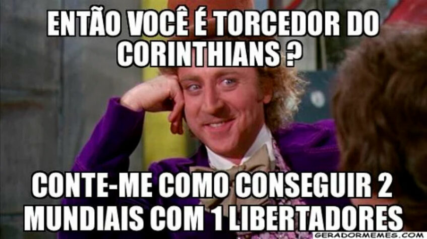 6) Dois títulos mundiais com apenas uma Libertadores? O torcedor corintiano precisa conviver com essa provocação diariamente.