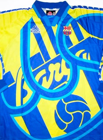 Camisa de goleiro do Barcelona (ESP) de 1996.