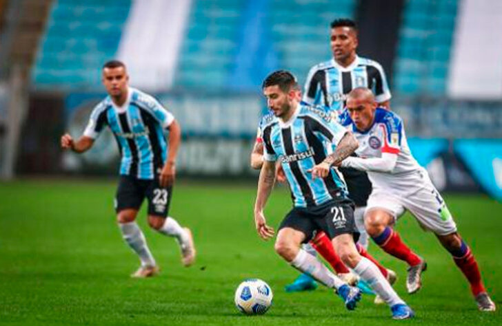 19° colocado - GRÊMIO (26 pontos) - 25 jogos - Título: 0% - G6: 0,4% - Rebaixamento: 56,5%.