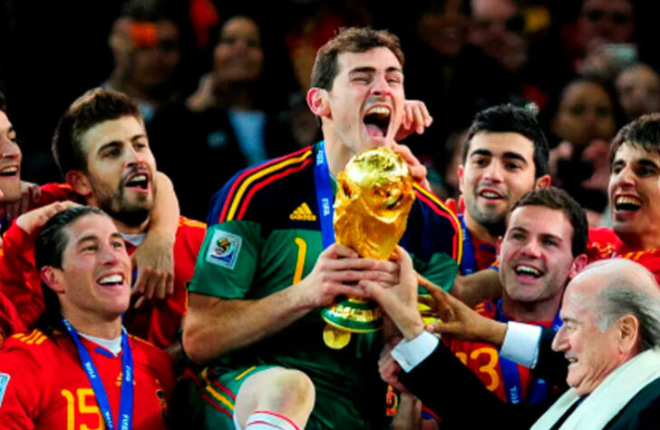 2010 - Campeão da Copa do Mundo: Espanha (1º título)