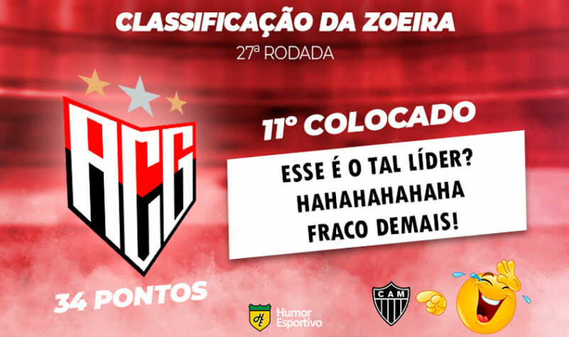 Classificação da Zoeira: 27ª rodada do Brasileirão