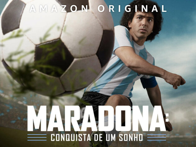 MARADONA: CONQUISTA DE UM SONHO (2021): A série biográfica, que segue os triunfos e desafios do astro, foi lançada em outubro exclusivamente na Amazon Prime Video. O material está dividido em dez episódios.