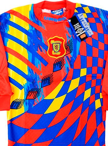 Camisa de goleiro da seleção da Escócia de 1996.