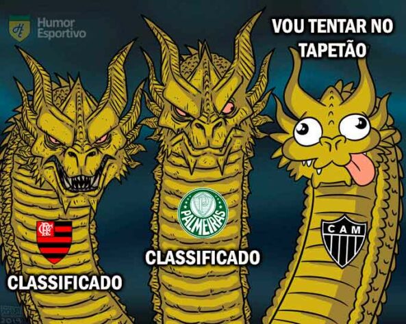 Tentativa frustrada de anulação do jogo contra o Palmeiras pela Libertadores faz Galo ser alvo de memes nas redes sociais.