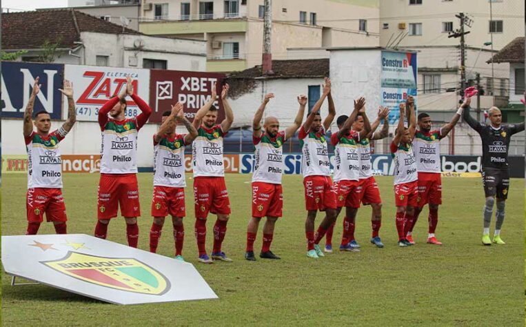 16° - Brusque (35 pontos) - 32 jogos - Chance de título: 0% - Acesso à Série A: 0% - Rebaixamento: 46%.