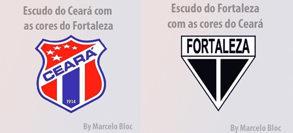 Clubes brasileiros com as cores dos rivais: Ceará e Fortaleza.