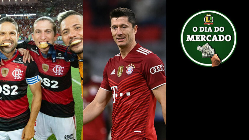 Flamengo entra em acordo com trio importante para a equipe e renovará o contrato dos três. Lewandowski afirma onde quer atuar no futuro e espera contato de dirigentes. Em baixa na temporada, o Barcelona busca reforços para o ataque. Tudo isso e muito mais no Dia do Mercado de segunda-feira!