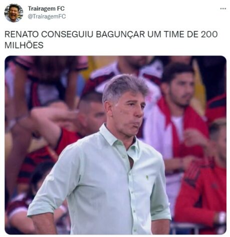 E os 200 milhões, Renato? Zoeiras com técnico do Flamengo fizeram sucesso nas redes sociais após eliminação do Flamengo.