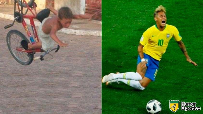 Neymar levava os primeiros tombos na vida.