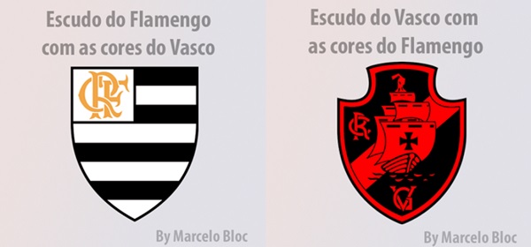 Clubes brasileiros com as cores dos rivais: Flamengo e Vasco.