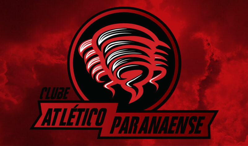 Por um futebol mais bonito: escudo remodelado do Athletico Paranaense. Cabe ressaltar, que como o trabalho foi feito em 2016, o clube paranaense ainda não havia passado pela reformulação na sua marca.