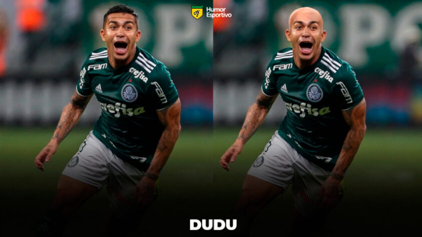 Máquina zero? Jogadores ficam carecas em montagens. Na foto, o atacante Dudu.