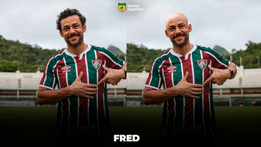 Máquina zero? Jogadores ficam carecas em montagens. Na foto, o atacante Fred.