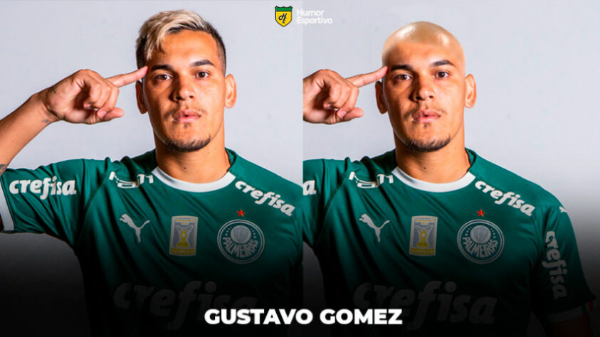 Máquina zero? Jogadores ficam carecas em montagens. Na foto, o zagueiro Gustavo Gómez.