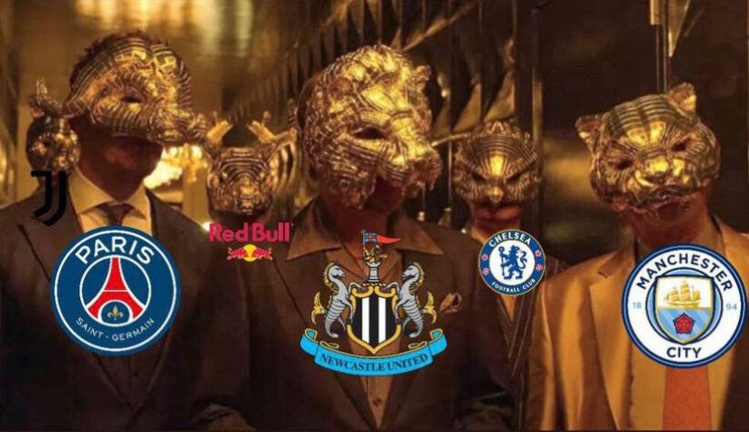 Newcastle, o novo rico do futebol: torcedores fazem memes com investimento multimilionário no clube inglês.