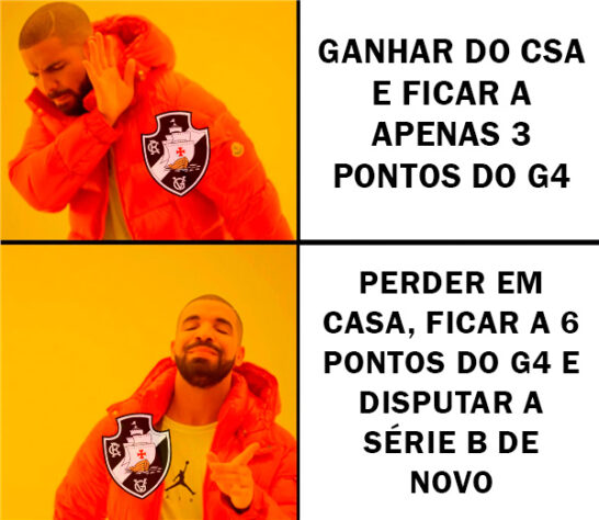 Brasileirão Série B: Vasco é alvo de memes após derrota para o CSA, de virada, em São Januário.