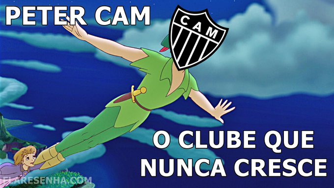 Líder do Brasileirão, o Galo foi zoado na web e comparado ao personagem infantil Peter Pan. Segundo os memes, assim como o garoto, o Atlético-MG nunca cresce. Veja as zoeiras na galeria! (Por Humor Esportivo)