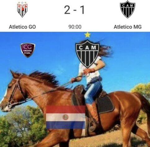 Peter Pan, cavalo paraguaio, pipoca... rivais fazem memes com Atlético-MG após derrota por 2 a 1 para o Atlético-GO.